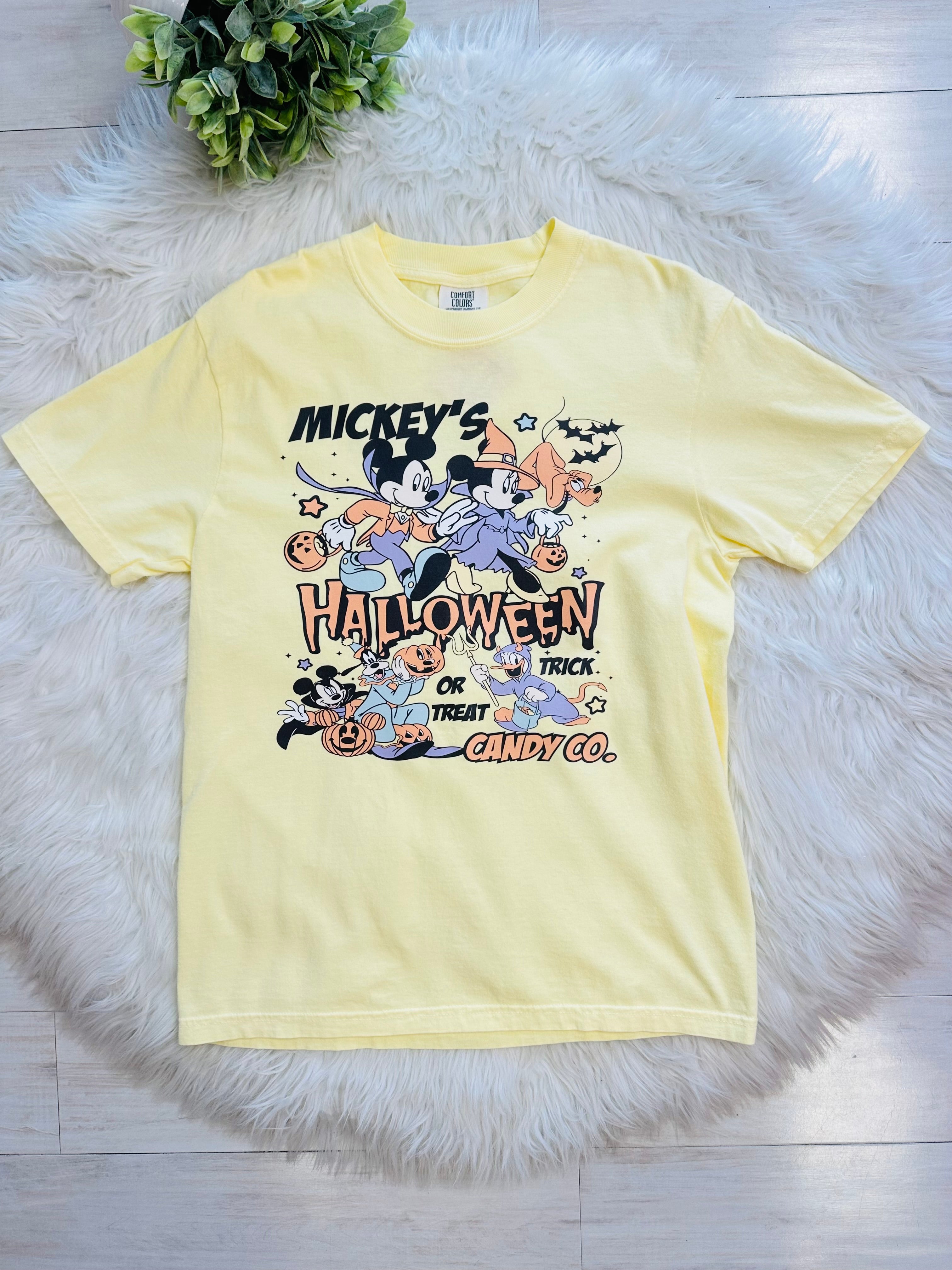 Women’s Comfort Colors Mickey’s Halloween Yellow Tee
