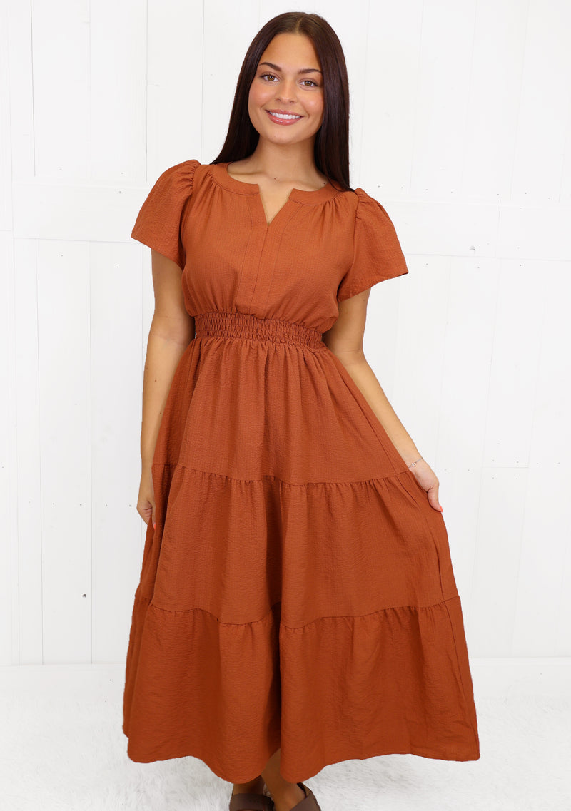 Fantastic Fawn Camel Midi Dress