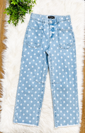 Women’s Evermmee Polka Dot Denim Pants - True To Size