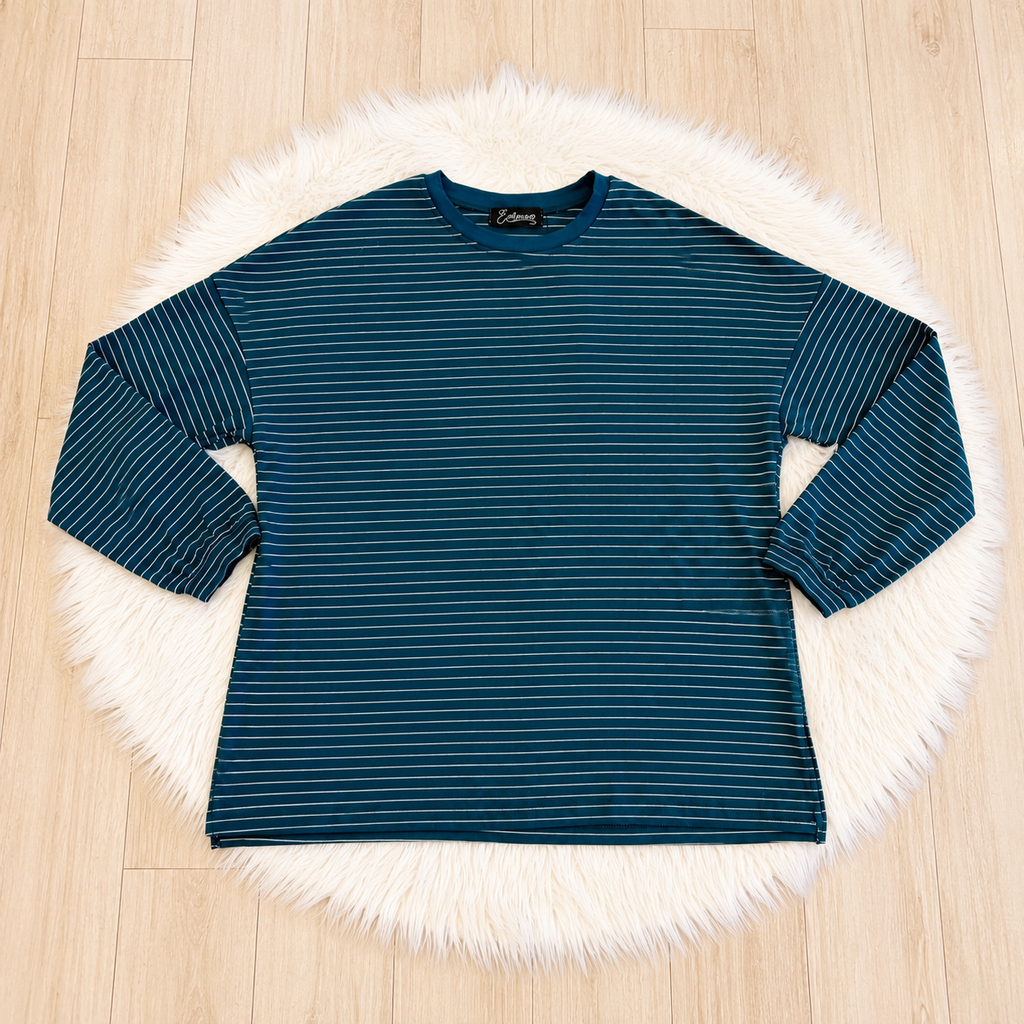 Women’s Evermmee Teal Stripe Pants Set