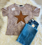 Women’s Evermmee Star Leopard Print Top