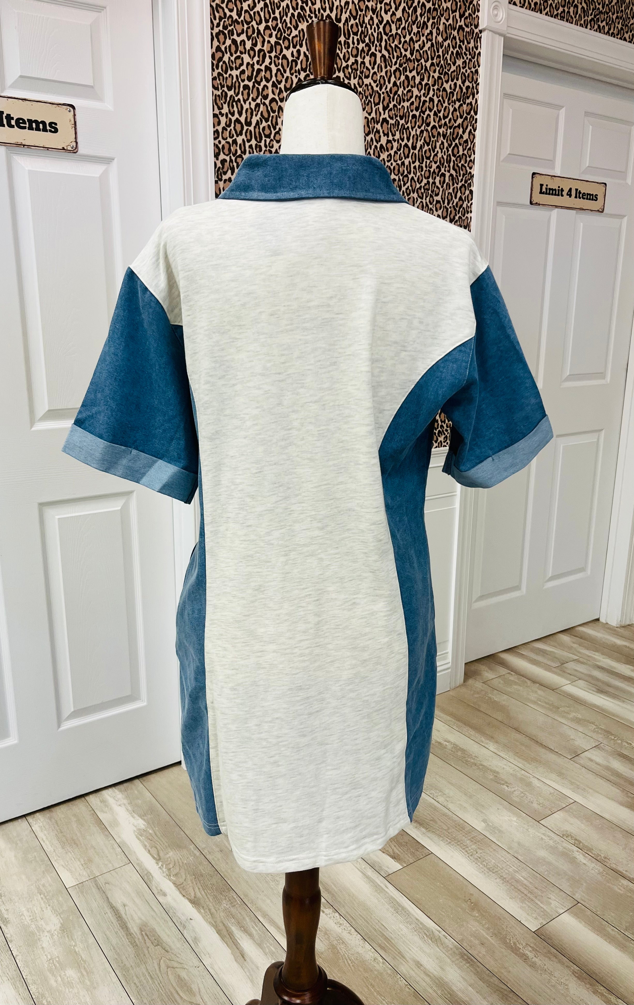 Women’s Evermmee Denim/Cotton Button Down Dress