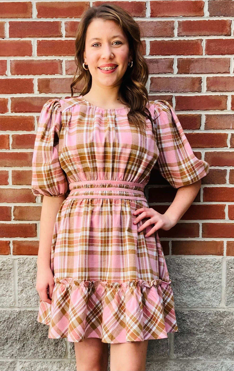 Pink plaid dress