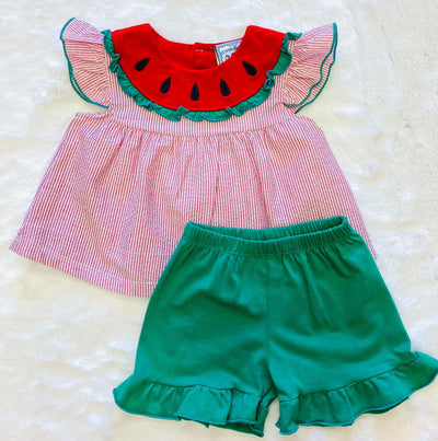 Three Sisters Girls 2 Piece Red Watermelon Set - Mini Mee Boutique