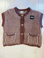 Women’s brown stripe button up top