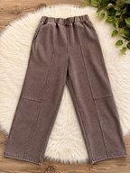 Mocha Acid Wash Petite/Cropped Barrel Pants Women’s