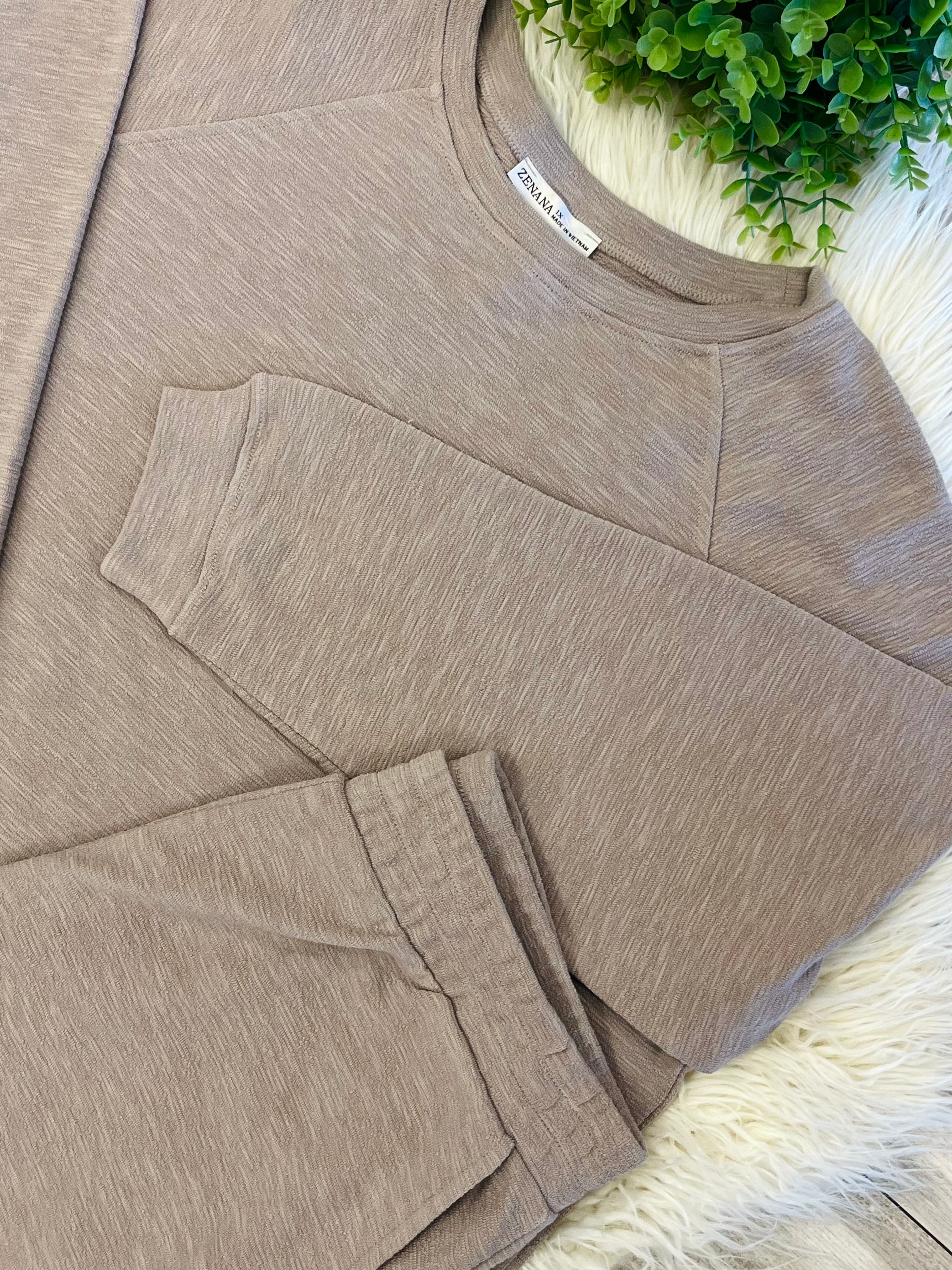 Women’s Zenana Cute Cotton Long Sleeve Set in Ash