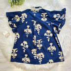 Women’s Umgee Navy and Cream Printed Blouse