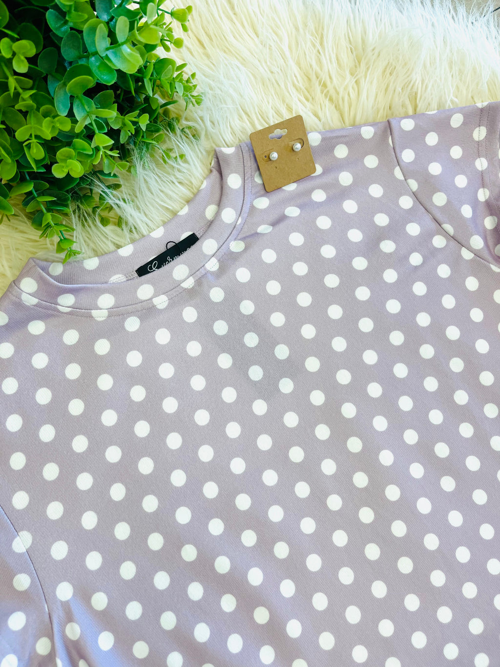 Woman’s Lilac polka dot short set