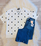 Women’s Evermmee Black Polka Dot Oversized Top