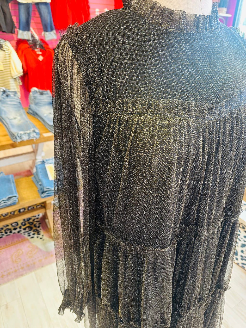 Women’s Jodifl Green Shimmer Ruffle Dress