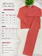 Women’s Zenana Cute Cotton Long Sleeve Set In Winter Rose