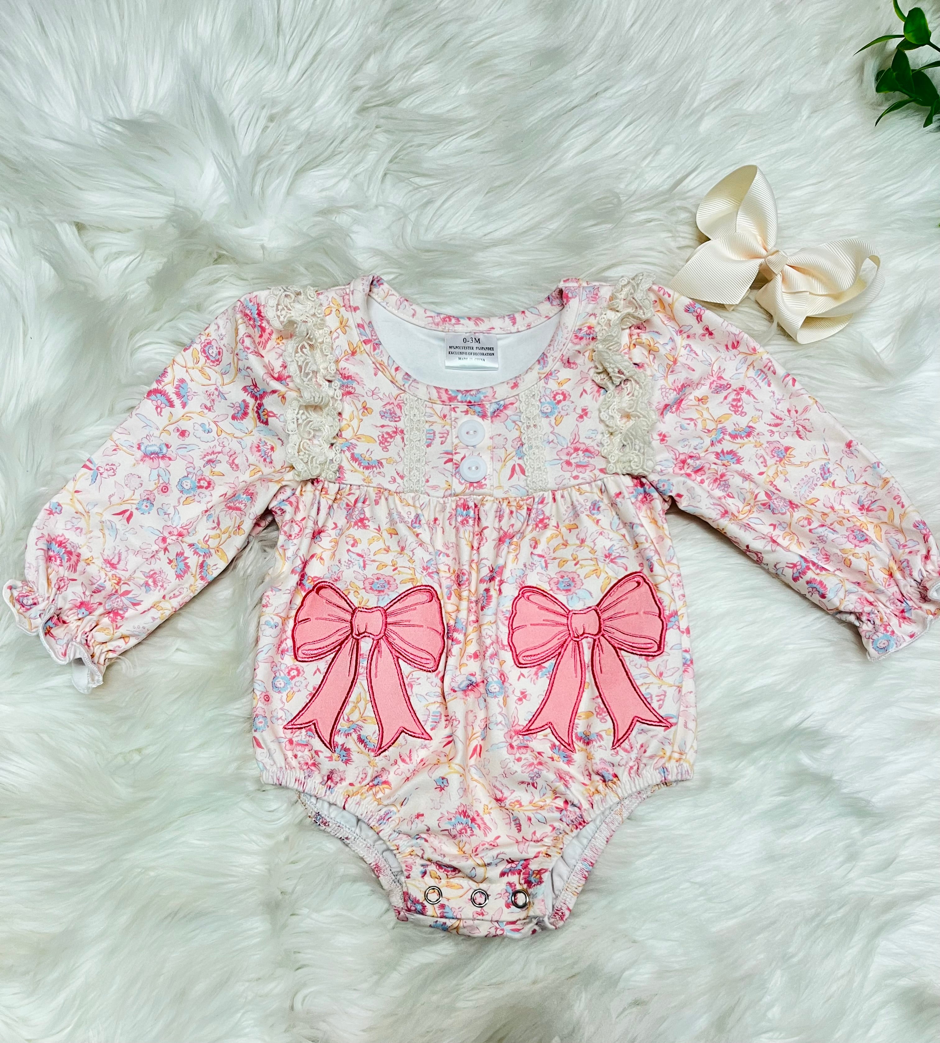 Girl’s Floral Print Bow Bubble