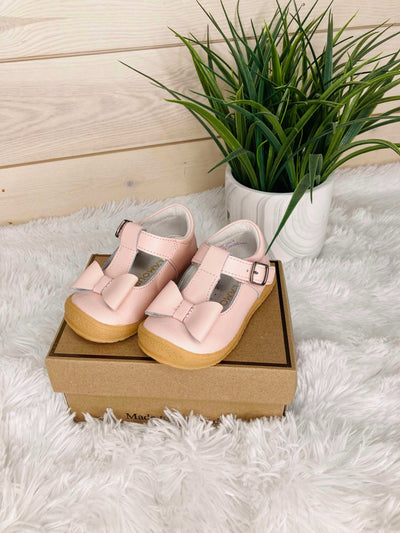 Girls Pink Bow Dress Shoes