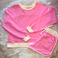 Women’s Zenana Pink Short Set with Contrast Seams