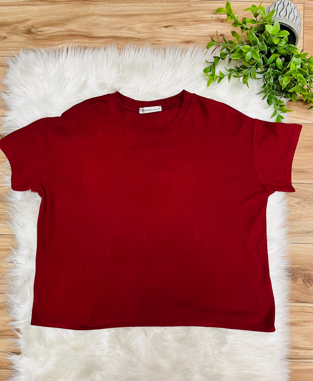 Women’s Zenana Solid Melange Maroon Pant Set