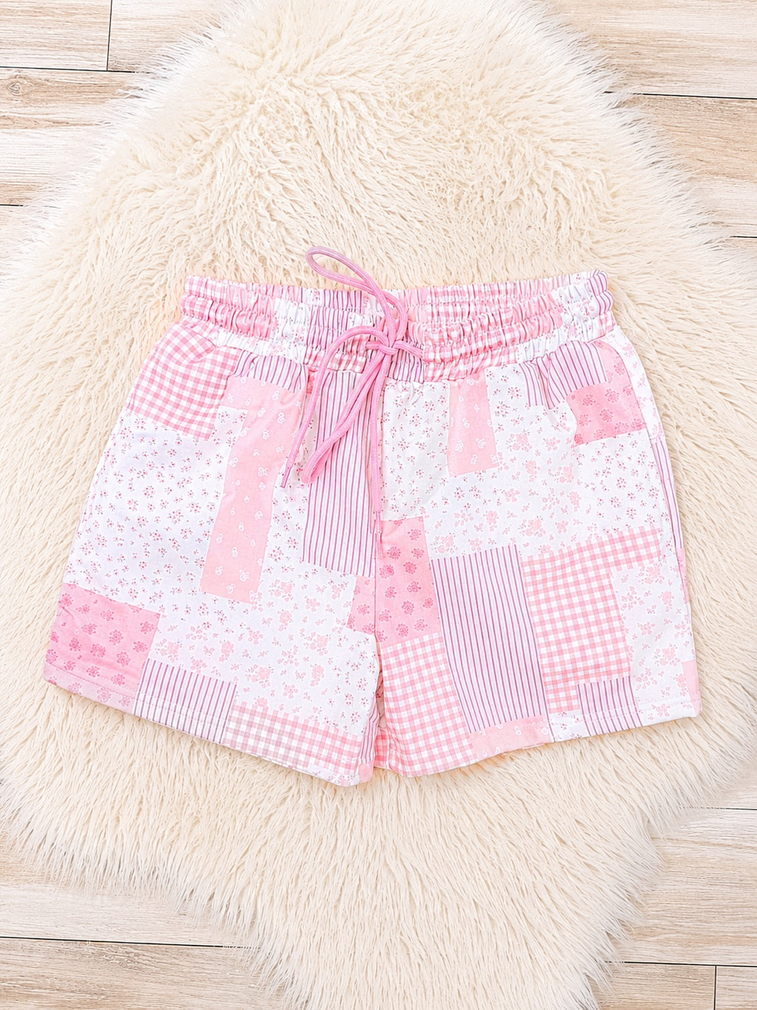 Pretty in Patchwork Women’s 2 Piece Shorts Set by Evermmee