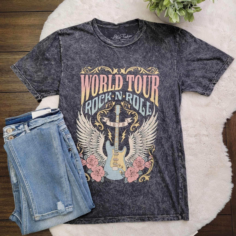 Marble gray rock and roll tee - Mini Mee Boutique