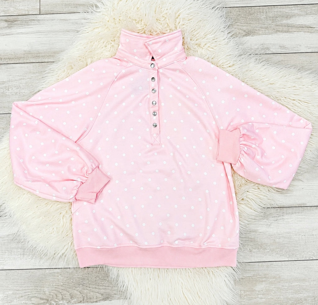 Pink Polka Dot Women’s Pullover by Evermmee