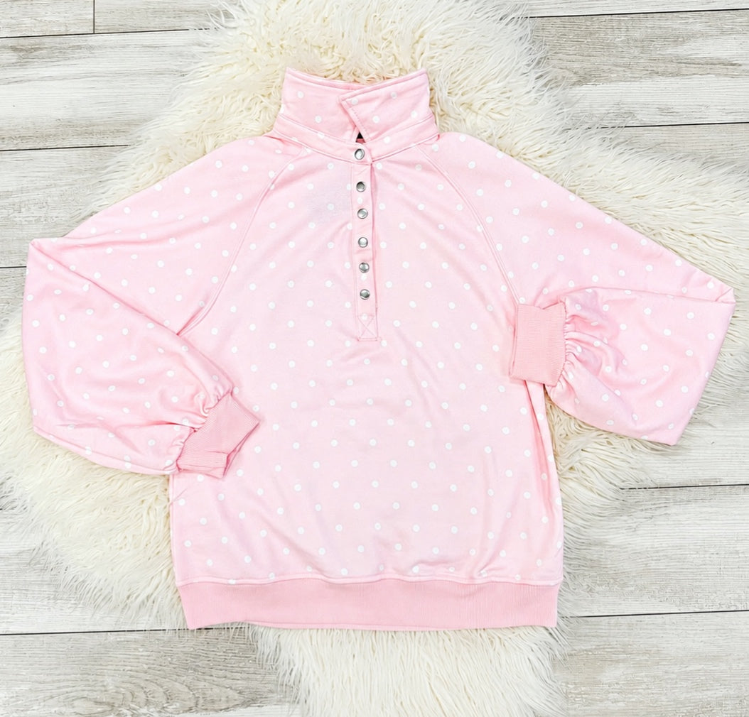 Pink Polka Dot Women’s Pullover by Evermmee