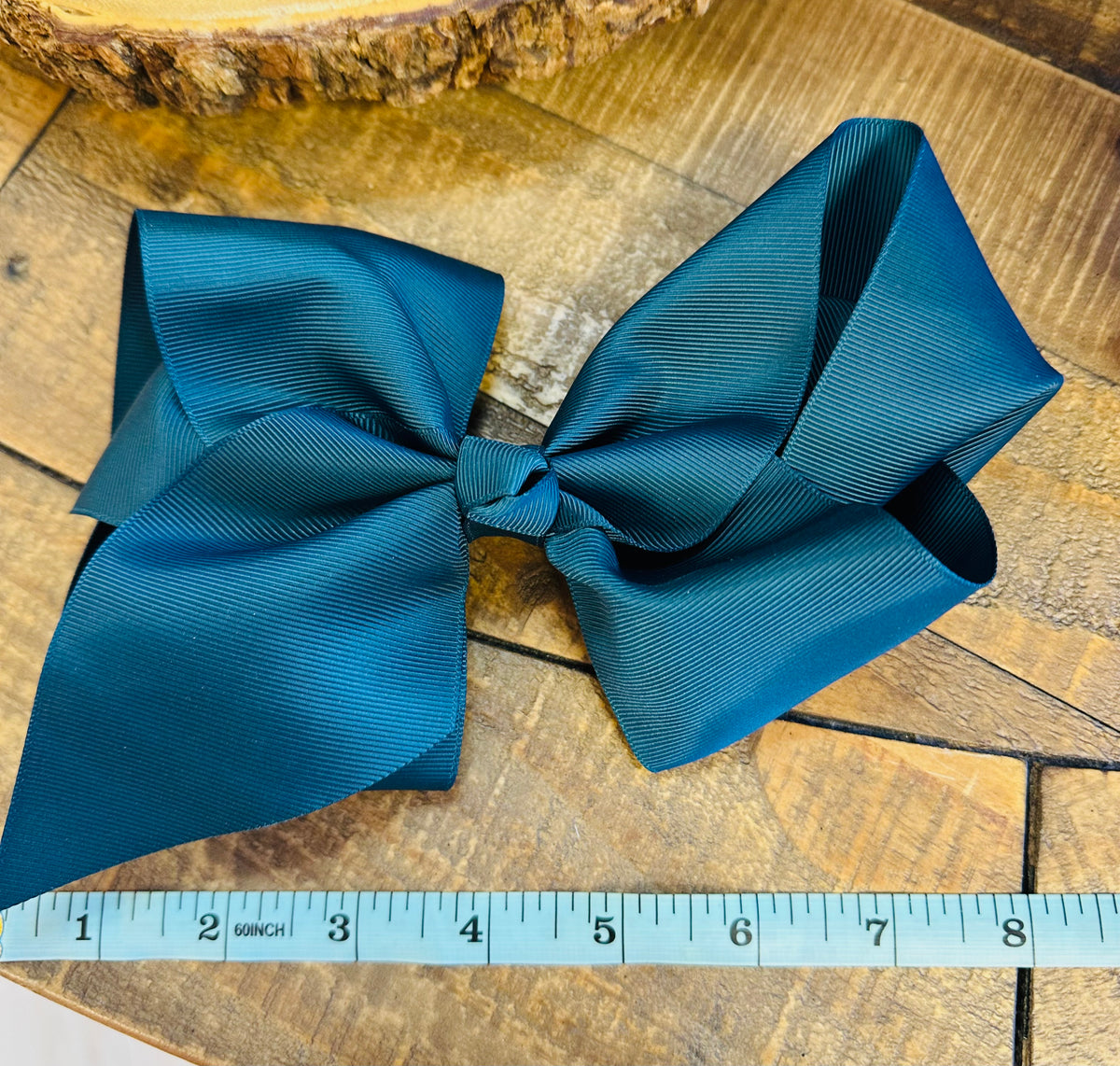 Hair Bow 8” Alligator Clip - Forest Green