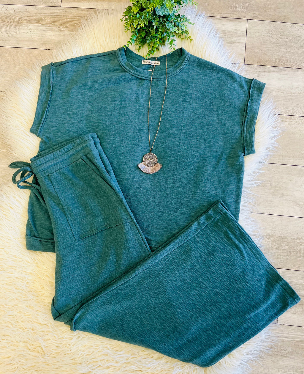 Women’s Zenana Cute Cotton Set In Jade
