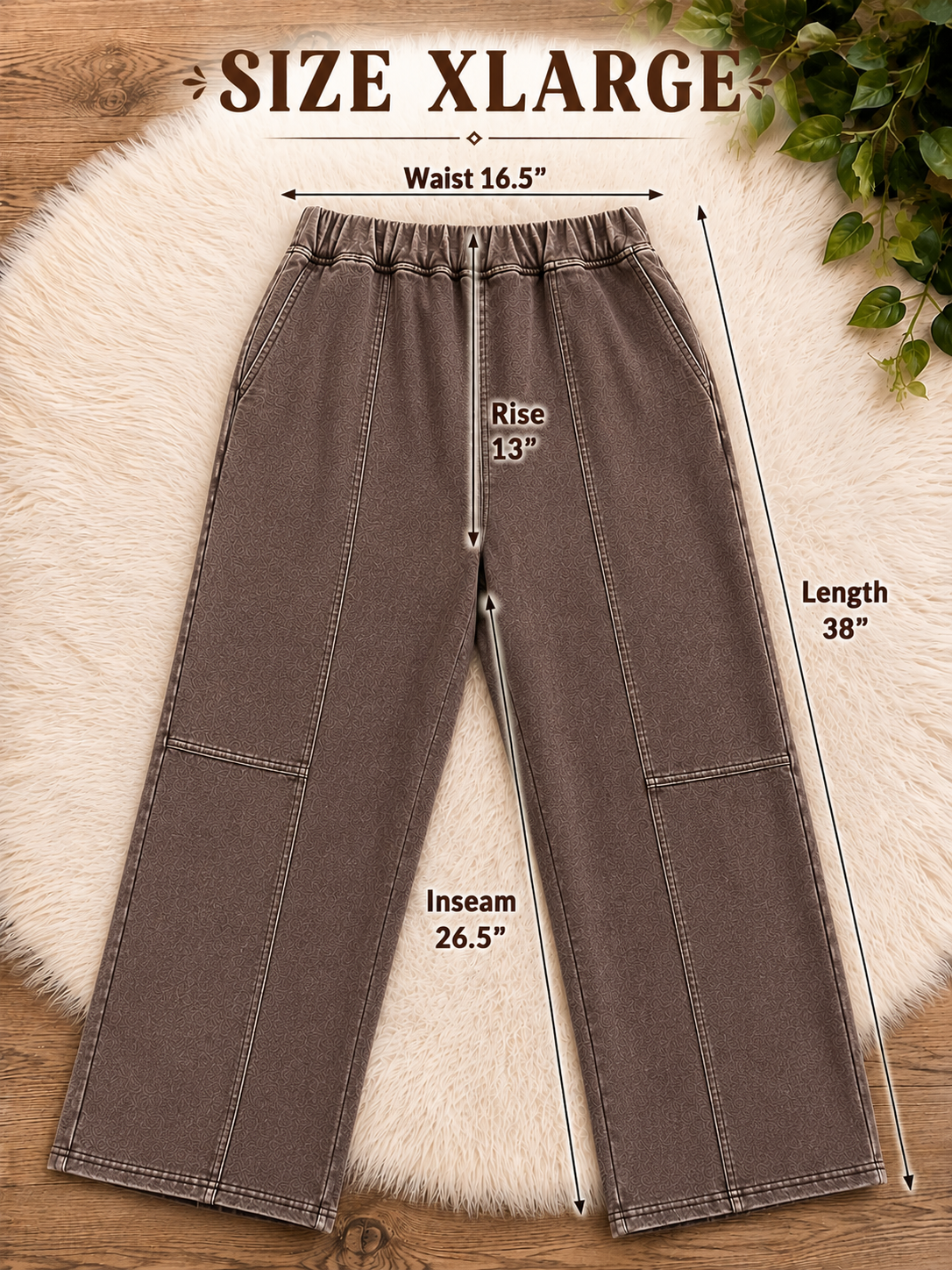 Mocha Acid Wash Petite/Cropped Barrel Pants Women’s
