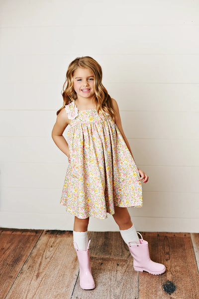 Swoon Baby Floral Eyelet Trim Dress - Mini Mee Boutique