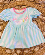 Girl’s Classroom Bows Striped Cotton Ruffle Outfit