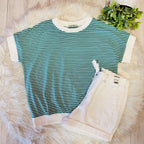 Women’s Zenana Kelly Green Striped Top
