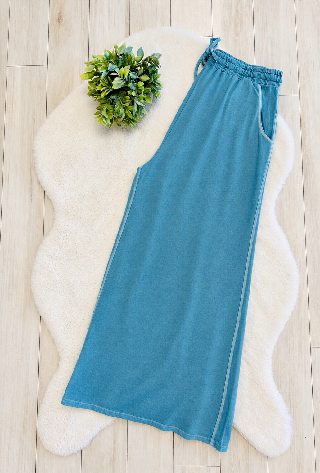 Women’s Petite Zenana Light Blue Wide- Leg Pants