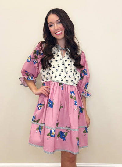 Women's Pink Anna Dress - Mini Mee Boutique