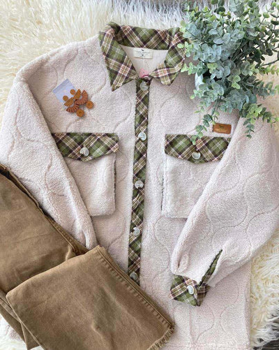 Simply Southern Green Plaid Sherpa Jacket - Mini Mee Boutique