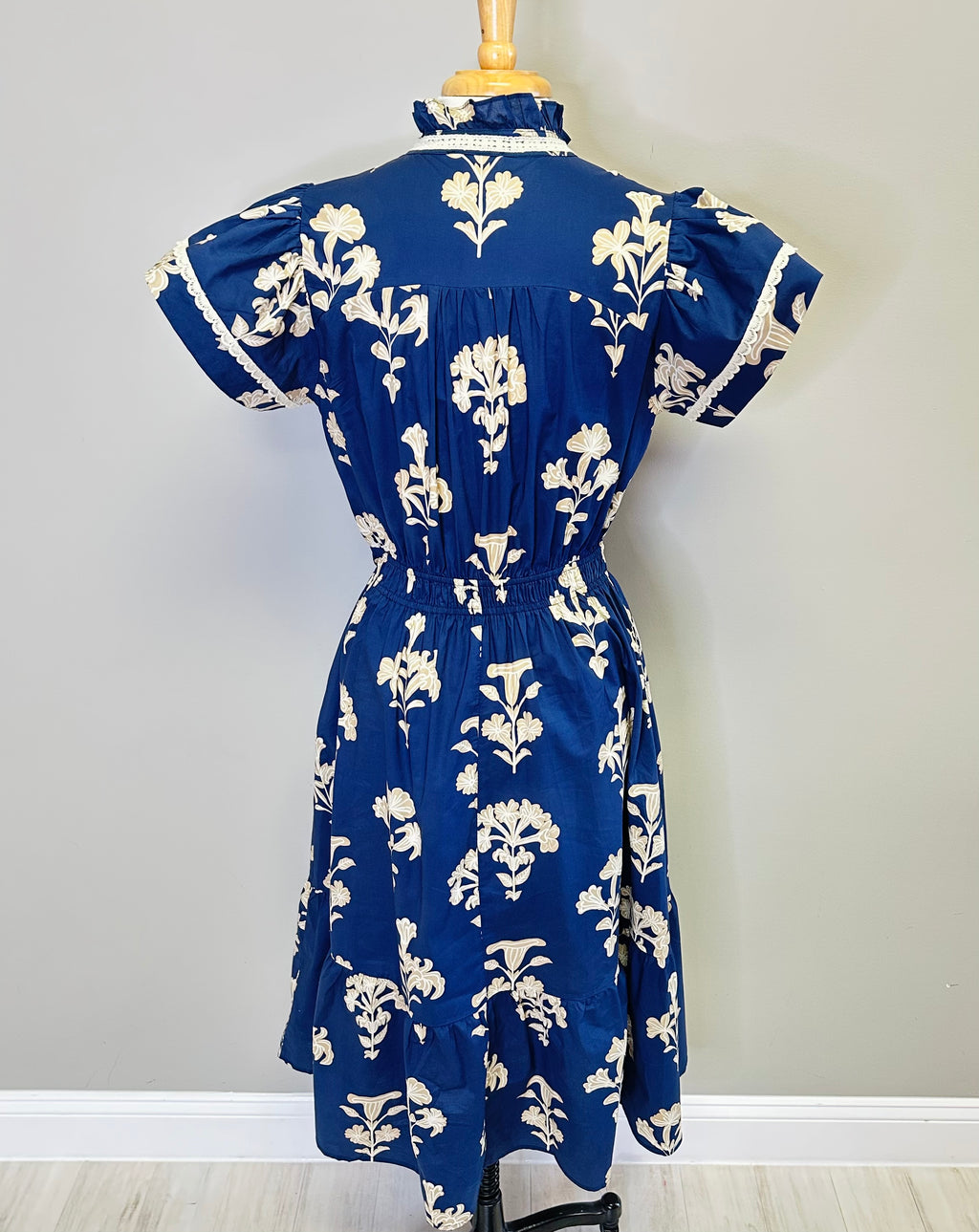 Women’s Umgee Navy and Cream Printed Dress