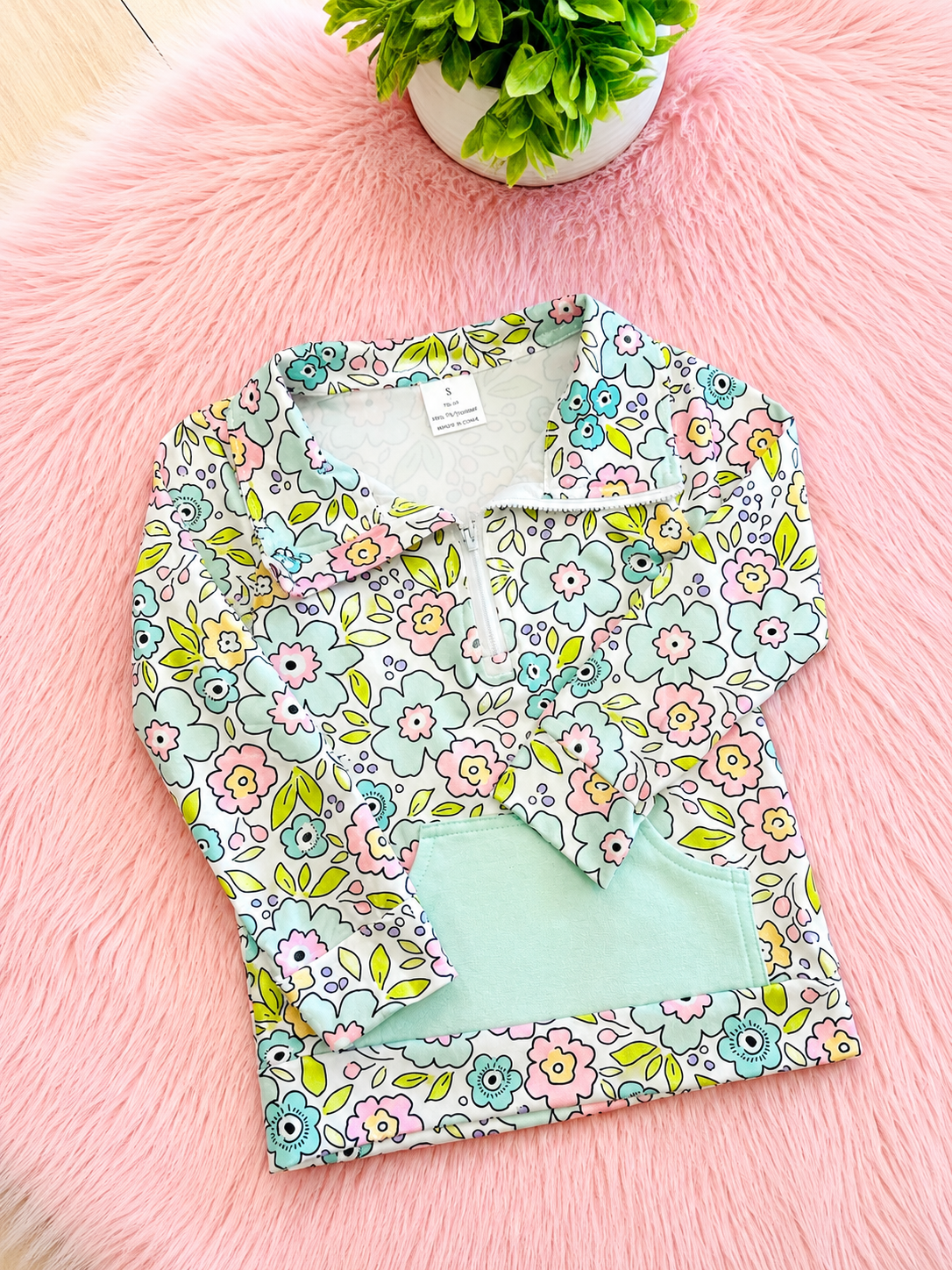 Girl’s Light Teal Floral Pant Outfit Set