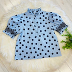 Women’s Glam Polka Dot Puff Sleeve Top