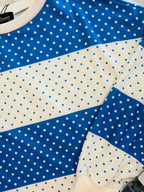 Women’s Evermmee royal blue stripe polka dot top
