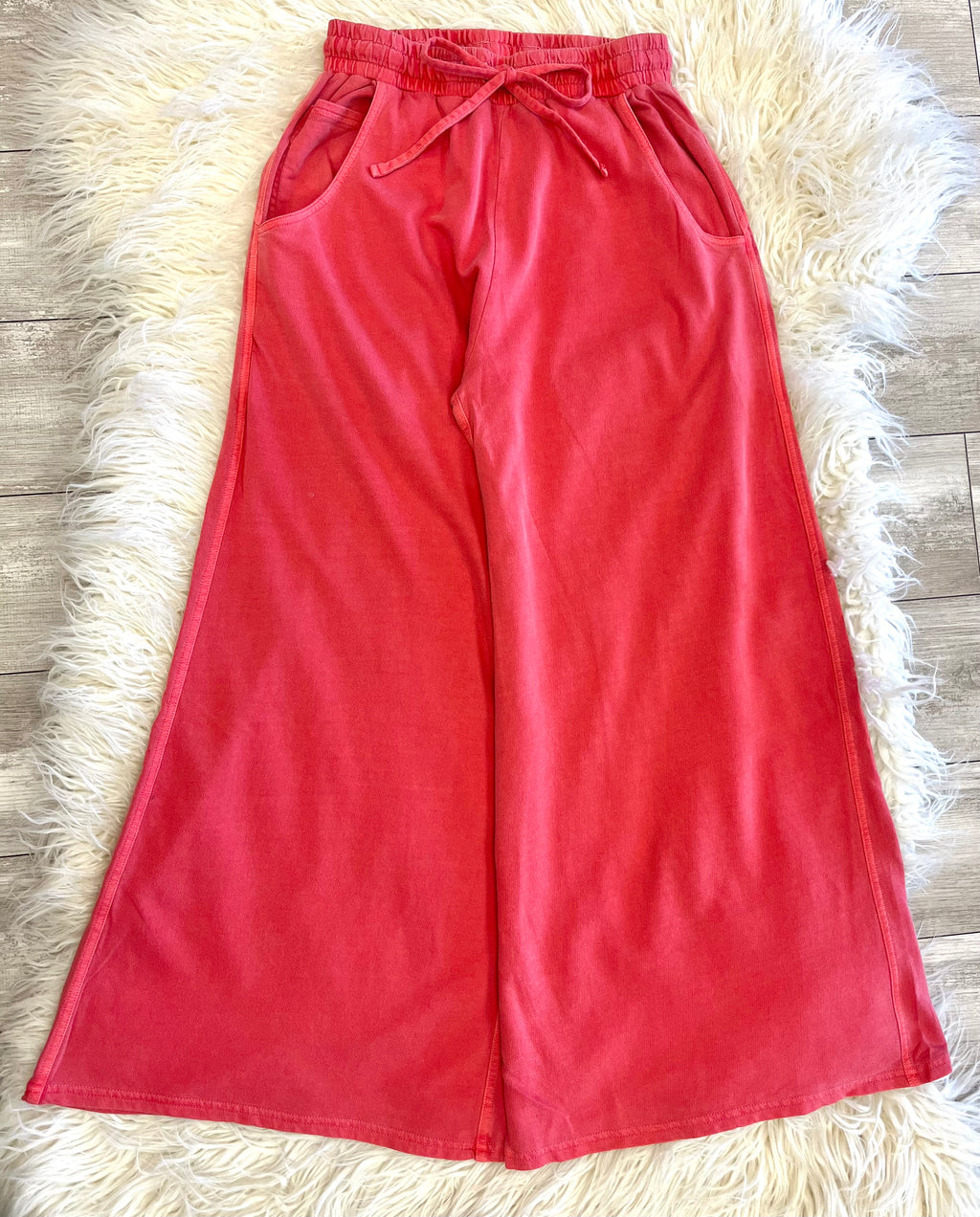 Women’s Zenana Ruby French Terry Enzyme Washed Pants