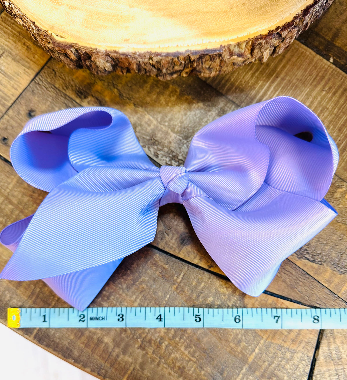 Hair Bow 8” Alligator Clip - Light Violet