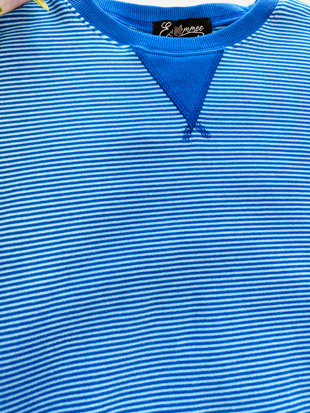 Women’s Evermmee Blue Striped Sweater Top - True to Size