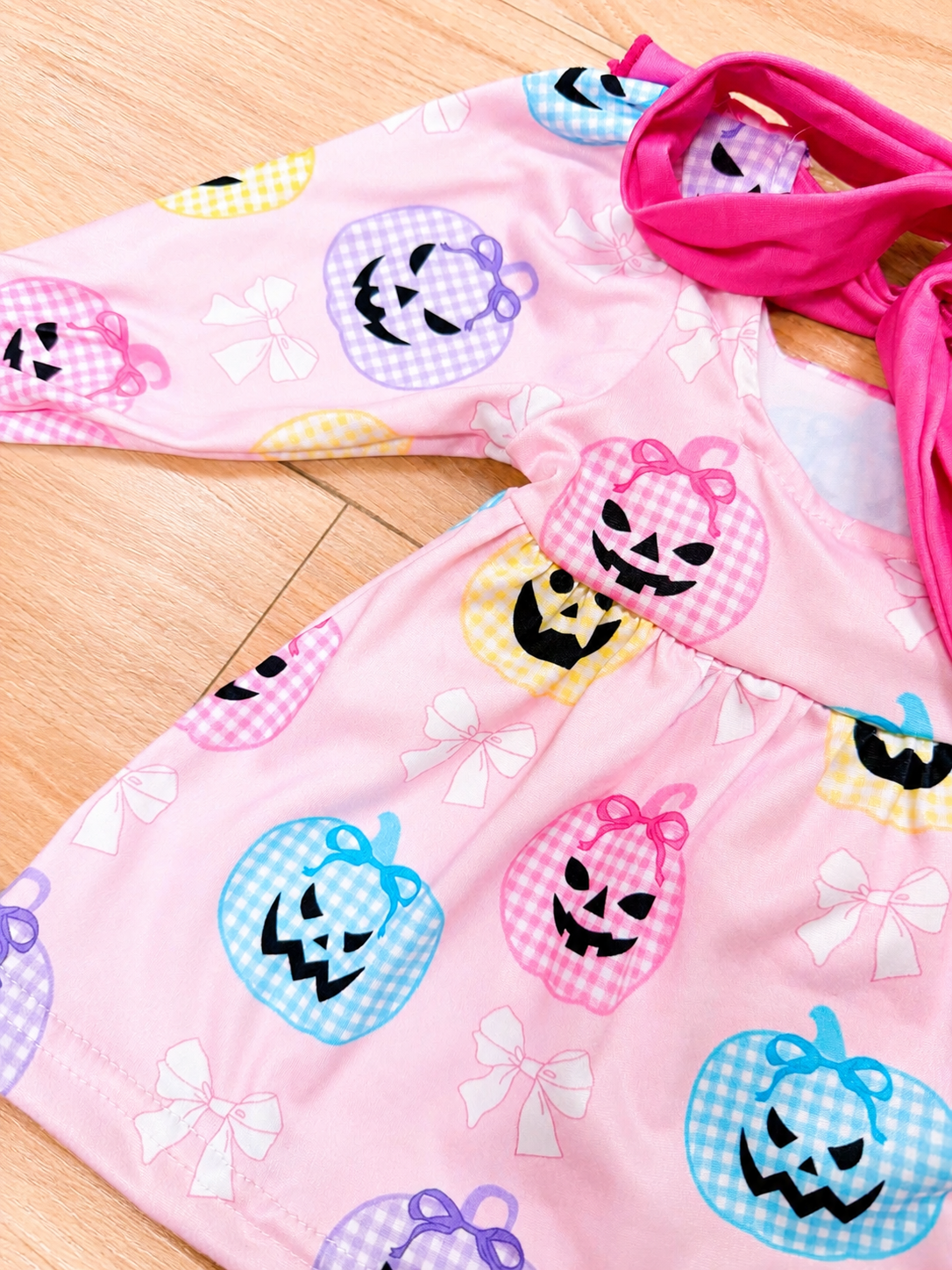 Girls Halloween Pumpkin Ruffle Outfit Set