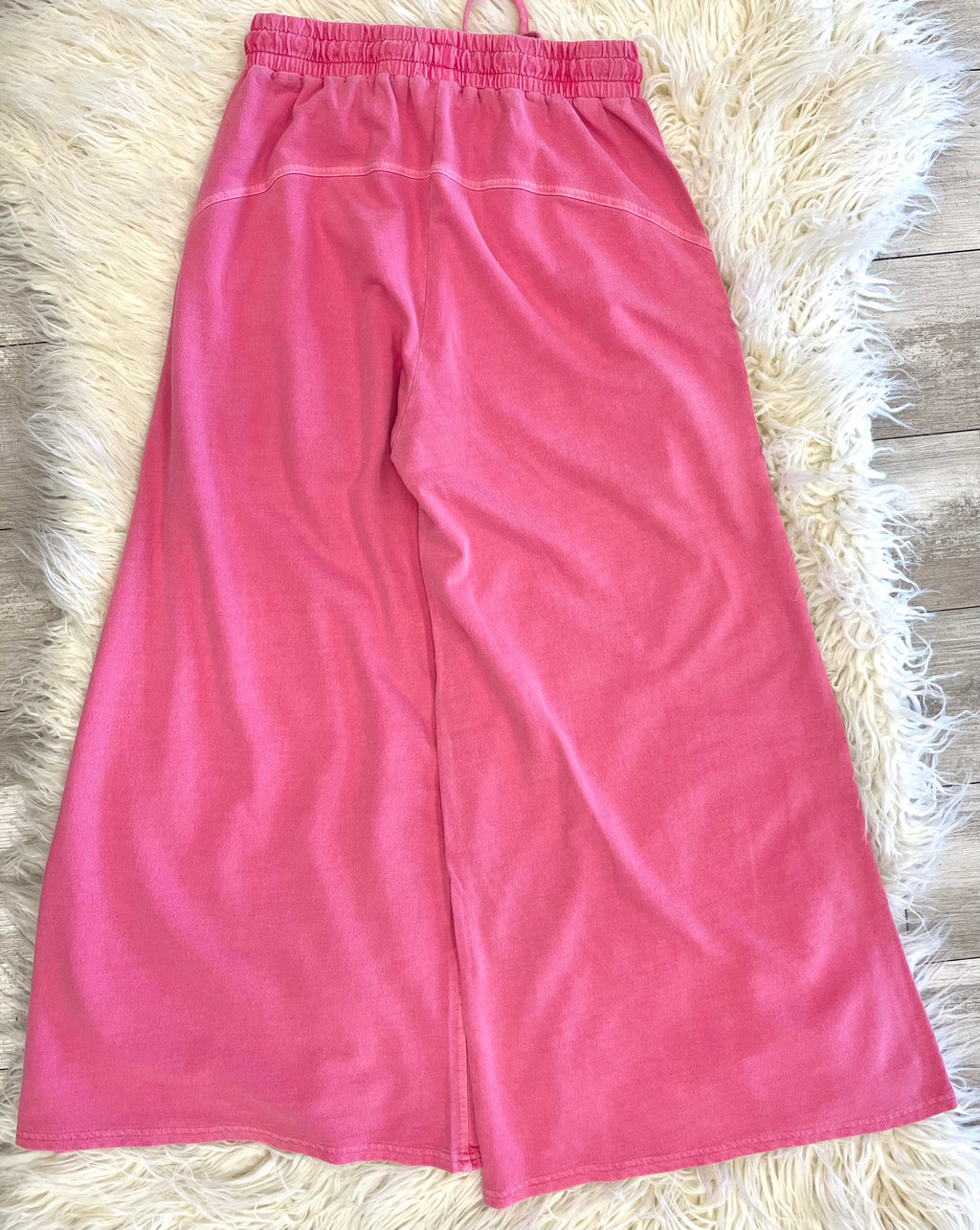 Women’s Zenana Fuchsia French Terry Enzyme Washed Pants