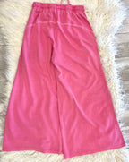 Women’s Zenana Fuchsia French Terry Enzyme Washed Pants