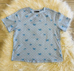 Women’s Evermmee Blue Heart and Bows Short Set