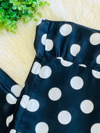 Women’s Polka Dot Casual Wide Leg Fit Pants With Elastic Waistband