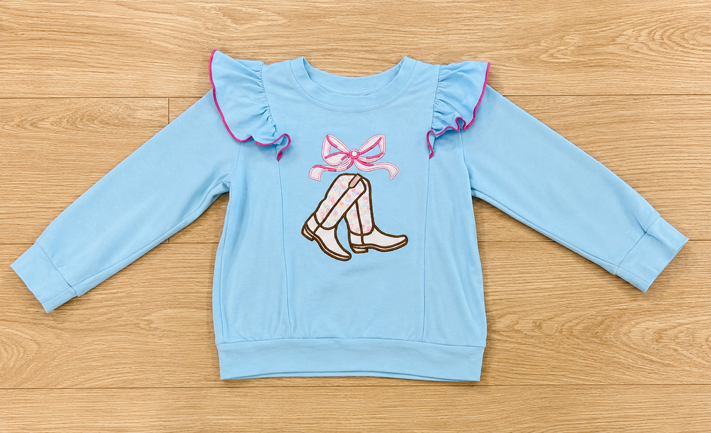Girl’s Floral Cowgirl Boot Set