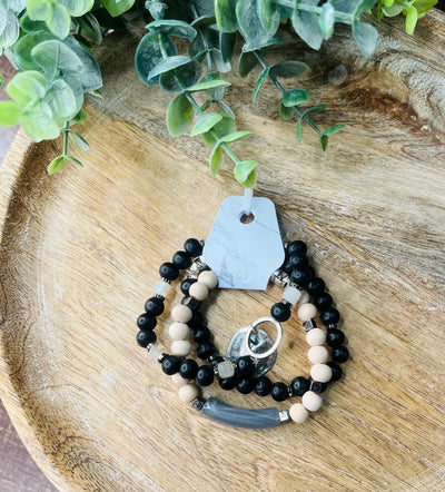Clay Beaded with Circle Charm Bracelet