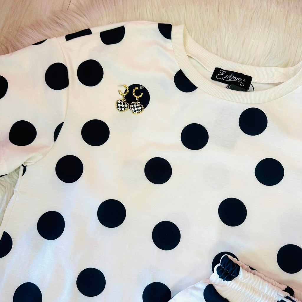 Women’s Evermmee Black Polka Dot Short Set