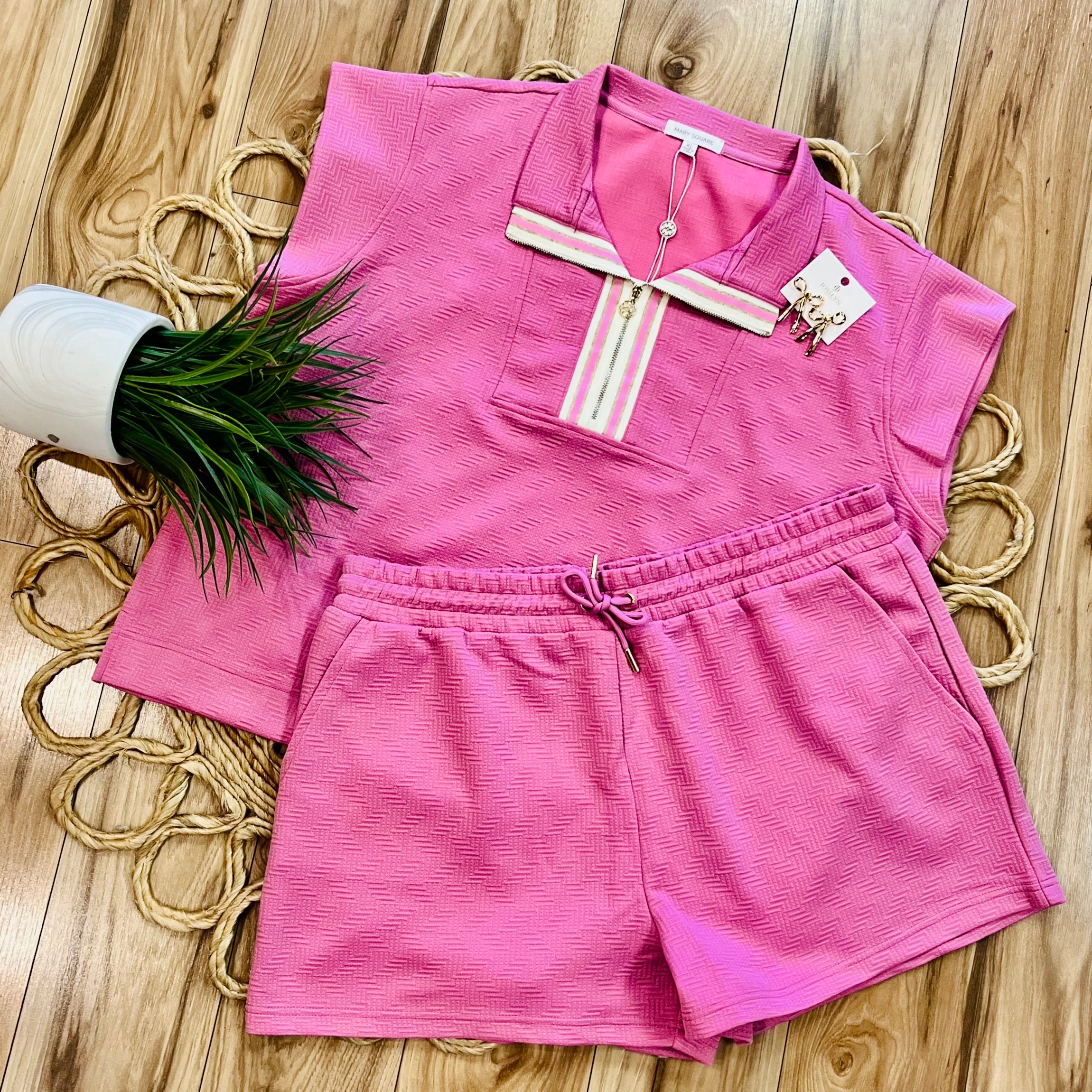 Women’s Pink Mary Square Short Set