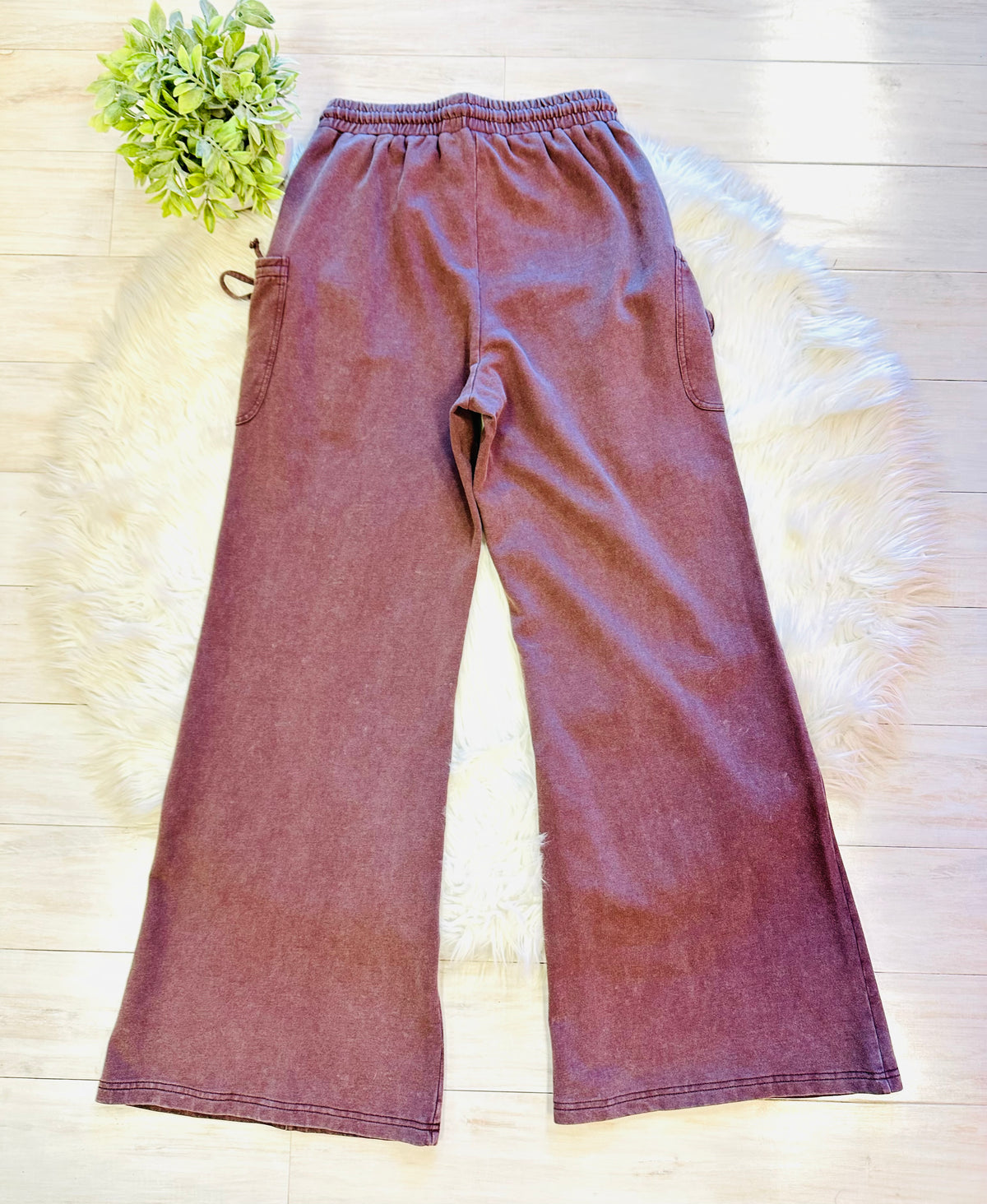 Women’s Evermmee Brown Tie Wide Leg Pants - True to size
